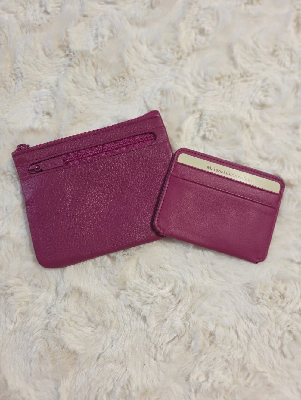 Buxton - 2 Pc. Genuine Leather Coin & Card ID Change Purse Mini Wallet